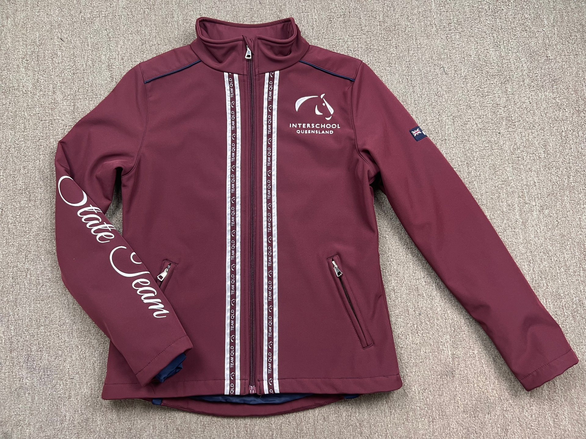 Burgundy equestrian riding jacket reference sample